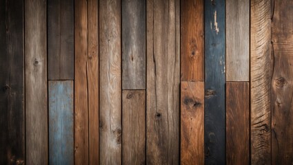 Poster - Textured wooden background showcasing a variety of shades and patterns ideal for rustic design projects and natural aesthetic themes.
