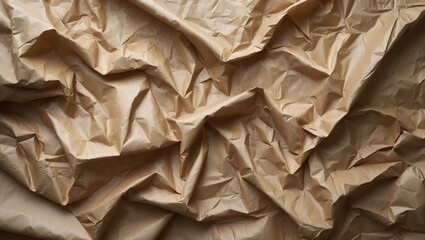 Poster - Textured crumpled kraft paper background for creative projects or packaging design showcasing natural and organic aesthetics.