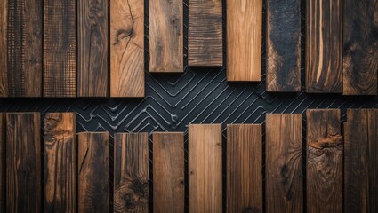 Poster - Wooden Planks and Carbon Composite Background Textures for Modern Design and Interior Concepts