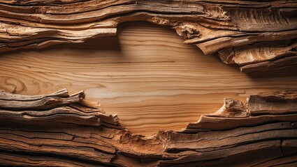 Poster - Natural Wood Bark Texture with Intricate Patterns and Warm Tones Suitable for Background Uses in Design and Creative Projects