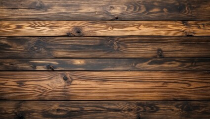 Poster - Rustic wooden texture background featuring elegant dark brown planks with natural grain and knots ideal for design and decoration projects.