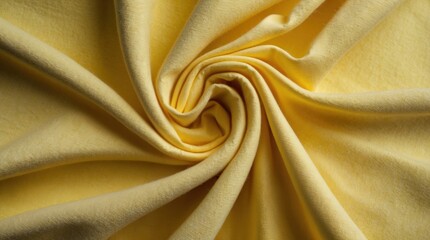 Poster - Cotton fabric texture in vibrant yellow showcasing softness and warmth for fashion and design applications. Ideal for textiles and materials.