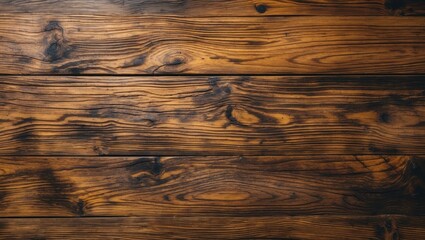 Poster - Wooden table surface with rich texture and warm tones suitable for background or design projects.