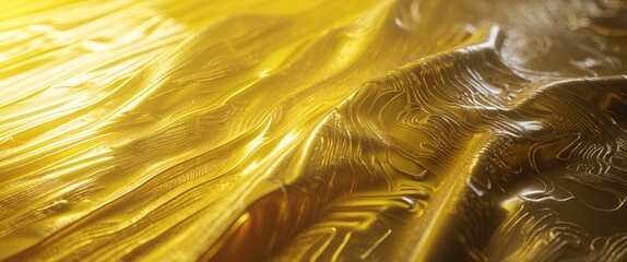 Poster - Lustrous yellow metallic texture creating a vibrant background ideal for text and copy space in design projects