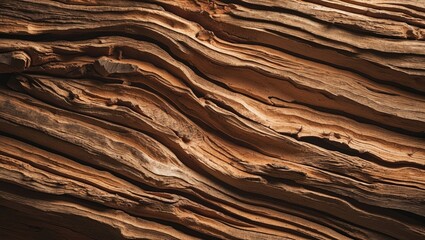 Poster - Textured Natural Wood Bark Surface with Curved Patterns and Rich Earthy Tones Ideal for Organic and Rustic Design Projects