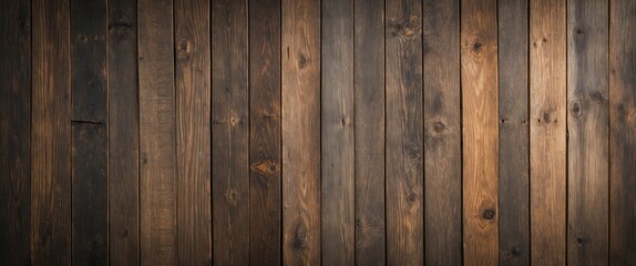 Poster - Ergonomic wooden planks in varying shades creating a rustic background texture ideal for design and artistic applications.