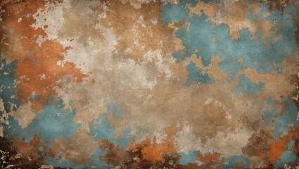Poster - Worn artistic canvas texture in earthy tones with grunge effects suitable for backgrounds or creative design projects.