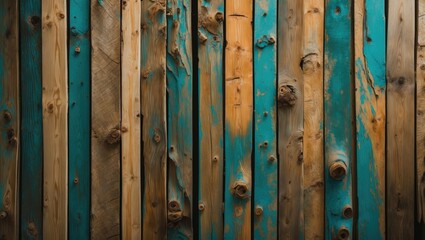 Poster - Colorful Wooden Planks Textured Background With Natural Patterns And Space For Copy Or Branding Elements