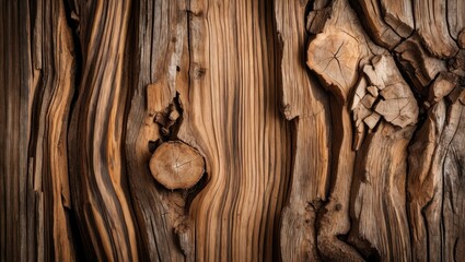 Poster - Textured wooden background showcasing the natural patterns and colors of light brown tree bark for design and decoration purposes.