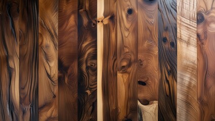 Poster - Natural wood table surface with rich texture and warm tones ideal for backgrounds and interior design projects.