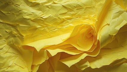 Poster - Crinkled Yellow Paper Texture Suitable for Creative Backgrounds and Design Projects