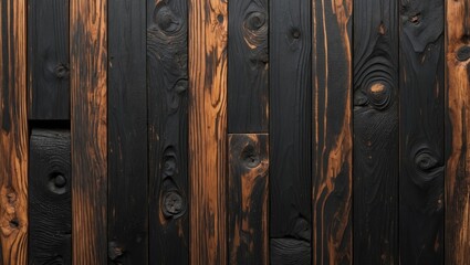 Poster - Dark wooden texture background with rich grain patterns and varying tones for a stylish and contemporary design element.