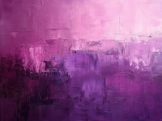 Poster - Abstract art piece featuring a gradient of vibrant purple hues, showcasing texture and emotion through thick brush strokes and layered paint techniques.