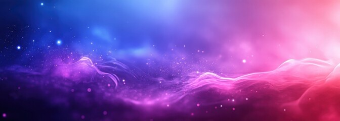 Fototapete - Abstract cosmic landscape with vibrant colors showcasing ethereal waves, stars, and a deep space atmosphere for creative projects and designs