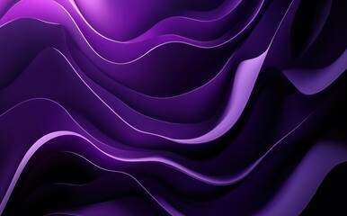 Poster - Abstract Flowing Waves in Shades of Purple with Smooth Curves and Soft Lighting for Creative Background and Design Inspiration