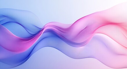 Poster - Abstract flowing waves in soft pastel colors representing harmony and elegance, ideal for backgrounds, designs, and creative projects