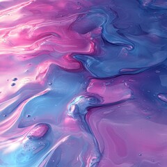Poster - Abstract fluid art with vibrant pink and blue swirls creating a mesmerizing background texture for design projects, wallpapers, or creative presentations.