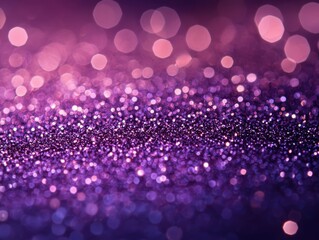 Poster - Abstract glitter texture in vibrant purple tones with sparkling bokeh effects suitable for backgrounds or artistic designs with a dreamy atmosphere.