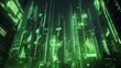 © PASSANON - green business strategy Futuristic cityscape with glowing green skyscrapers and digital elements showcasing advanced technology.