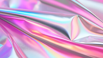 Poster - Dynamic iridescent fabric textures studio setting photography abstract close-up visual art