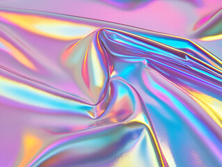 Poster - Colorful iridescent fabric texture studio photography soft close-up aesthetic appeal