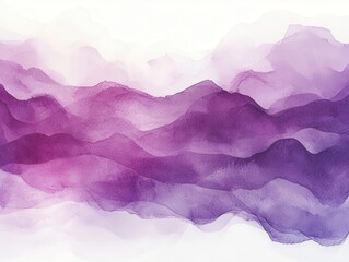 Aufkleber - Abstract purple watercolor background with flowing layers of translucent hues creating a serene and artistic visual for design projects and prints