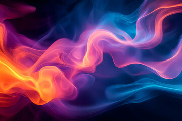 Poster - Abstract Energetic Light Waves Illustration with Vibrant Hues