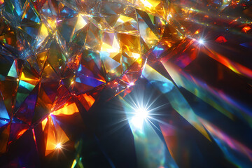 Wall Mural - abstract geometric composition with iridescent light and reflections