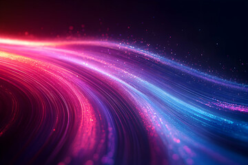Poster - Abstract light trails with vibrant colors for futuristic tech design