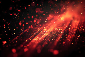 Poster - Abstract red light streaks and bokeh against dark, dramatic background