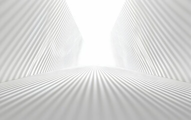 Poster - Abstract White Minimalist Architecture with Smooth Lines and Bright Light