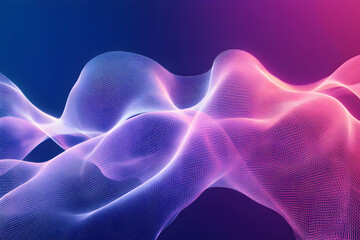 Poster - Abstract Wavy Grid Background with Vibrant Gradient Illumination