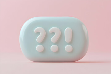 Wall Mural - aesthetic pastel question mark and exclamation mark illustration on pink