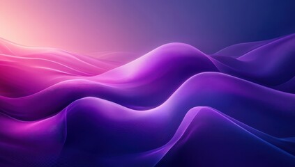 Poster - Abstract Wave Pattern in Gradients of Purple and Pink with Soft Curves Creating a Dreamlike Background for Modern Design and Artistic Projects