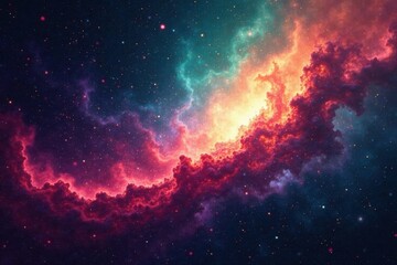 cosmic nebula a vivid tapestry of celestial hues and glowing stellar clouds