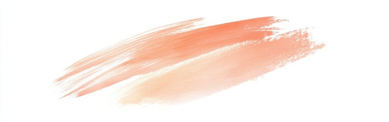 Poster - Soft coral brushstroke on a minimalist white background captures elegance and simplicity in modern artistry