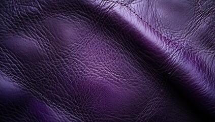 Poster - Close-Up View of Textured Purple Leather Showing Natural Grain Patterns and Depth with a Rich Color Variation and Soft Surface Finish