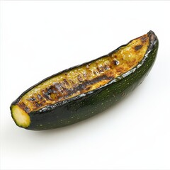Poster - Roasted zucchini wedge with charred surface on a clean background