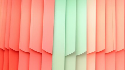Aufkleber - Elegant coral and mint colors blend harmoniously in a visually appealing arrangement showcasing modern design aesthetics