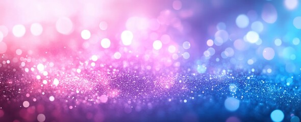 Fototapete - Colorful abstract glitter background with bokeh lights creating a dreamy atmosphere in shades of pink, blue, and purple for creative projects and design use