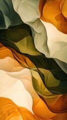 Poster - Layered abstract painting showcasing earthy tones with smooth transitions and flowing forms