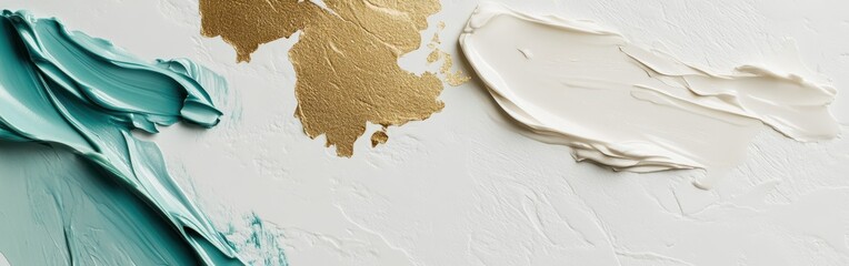 Poster - Delicate textures of paint in clean white composition showcasing artistic creativity and subtle color variations