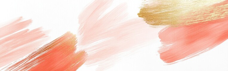 Poster - Delicate brush strokes in soft pastel tones on clean white background create a serene artistic composition