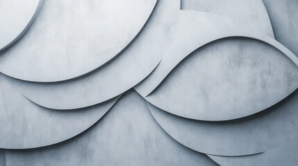 Poster - Monochromatic pastel gray design featuring abstract shapes and curves in a sophisticated contemporary style