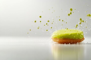 Aufkleber - crystal-clear water splash bursts in mid-air, radiating energy and freshness, illuminated against a 