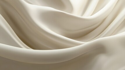 Poster - Soft gray-beige fabric draped and flowing elegantly creating a serene and calming atmosphere for various decor styles