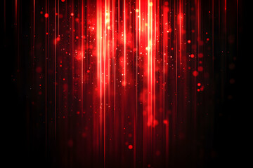 Poster - Elegant Abstract Red Light Streaks and Bokeh Particles Background Design