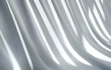 Poster - elegant abstract white fabric waves with subtle light and shadows