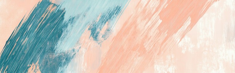 Poster - Elegant strokes of color blend softly while jagged edges add contrast in a modern art display