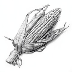 Poster - Roasted corn on the cob with melted butter arranged beautifully against a simple background